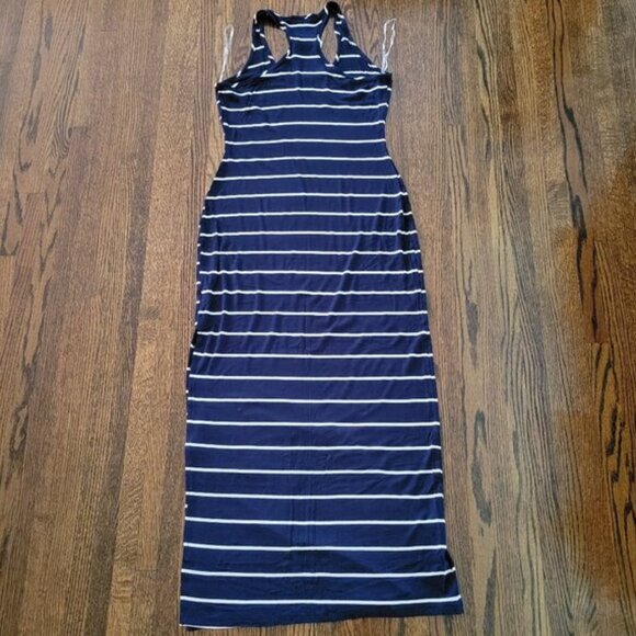 New Reitmans Maxi Dress Navy Blue White Striped Brand New NWT Womens Size XS - Picture 3 of 8